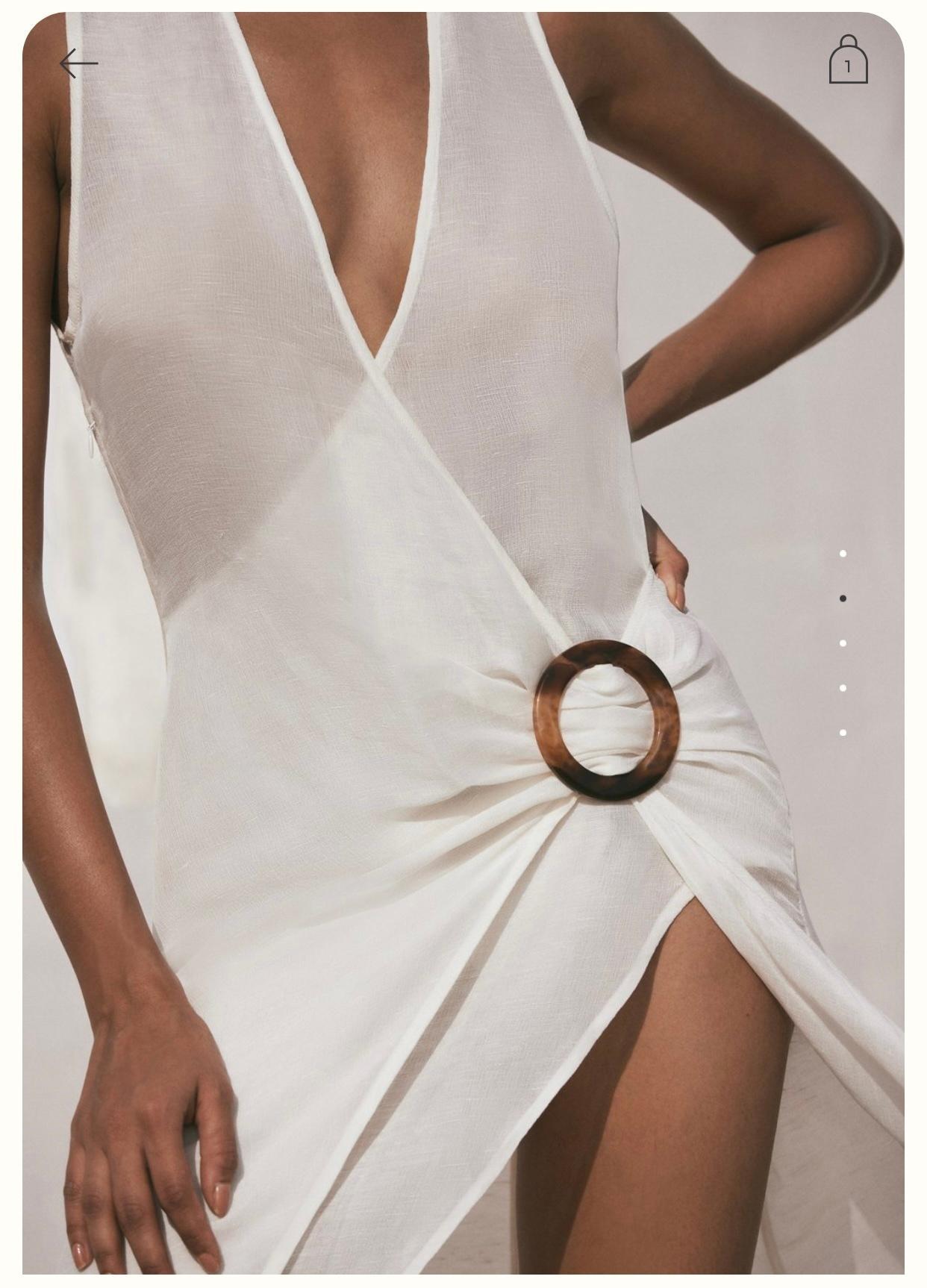 Cult Gaia Solene Off White Cover Up Dress Size S - Image 2