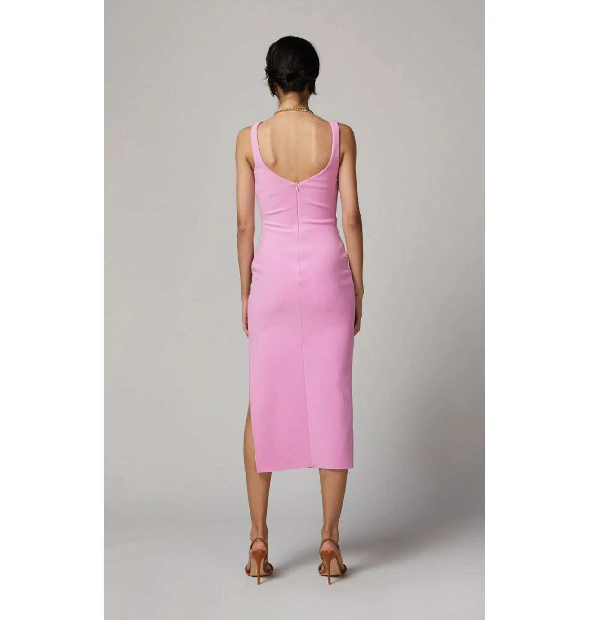 Bec & Bridge Joelle Midi Dress Pink Size AU 6 - Image 2