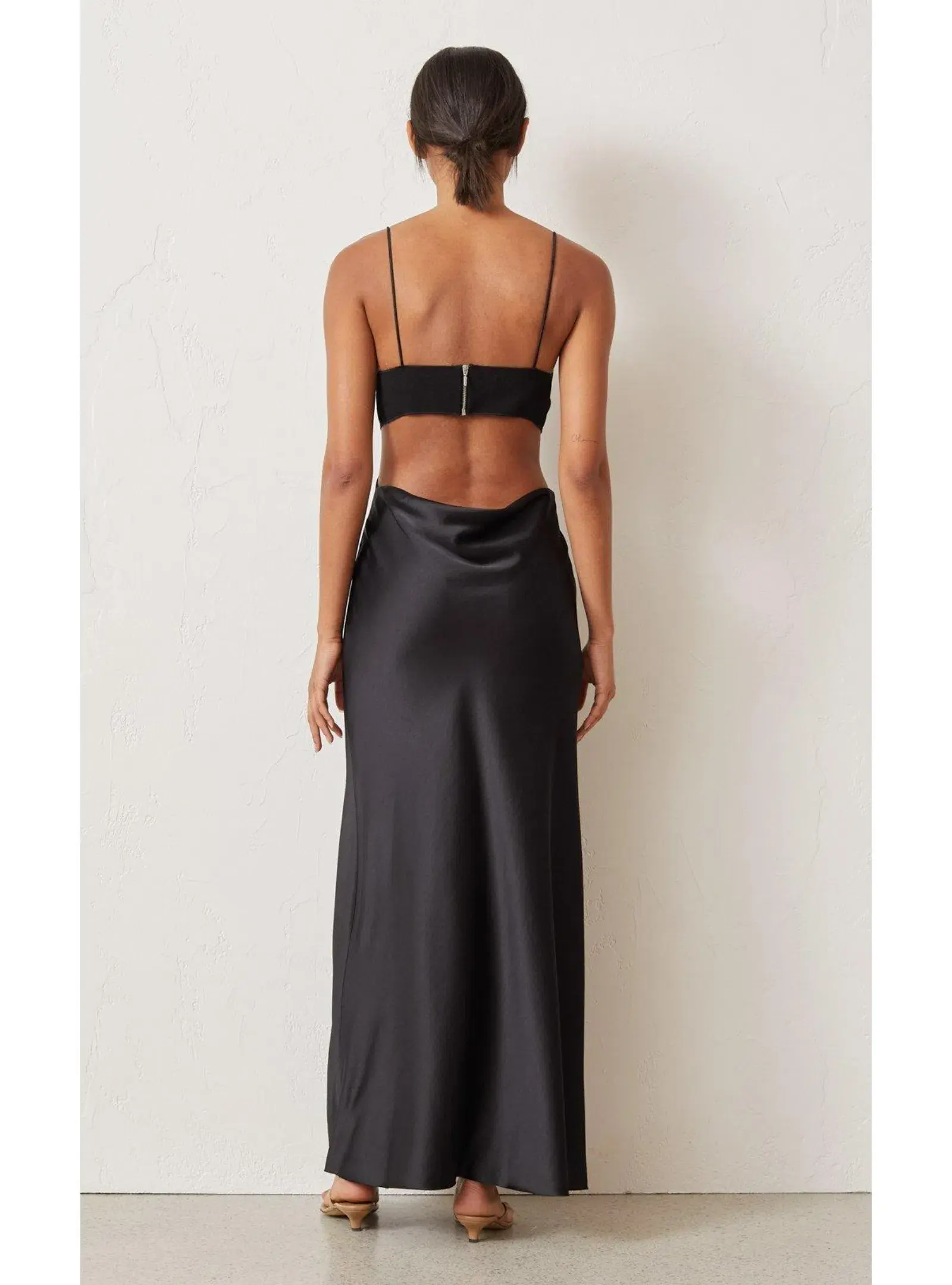 Bec & Bridge Seraphine Plunge Midi Dress in Black Size AU 6 - Image 3