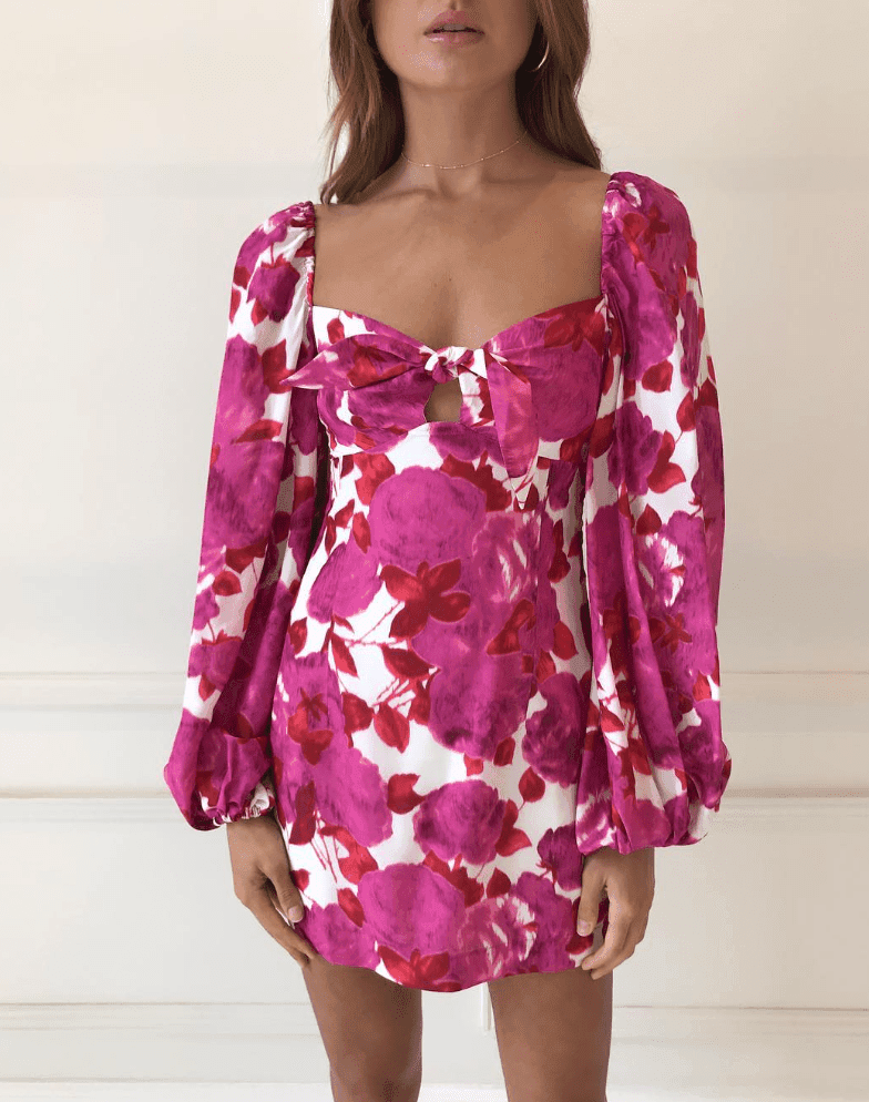 Alice McCall Lover to Lover Dress Plum Pink Print Size 6 - Image 4