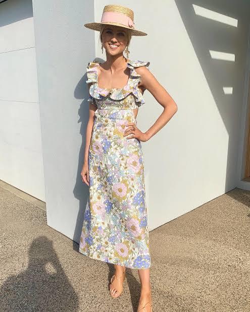 Zimmermann Super Eight Frilled Midi Dress Floral Size 0/AU 8 - Image 1