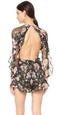 Zimmermann Master Flute Playsuit Black Floral Size 0 / AU 8 for rent on The Volte - main image