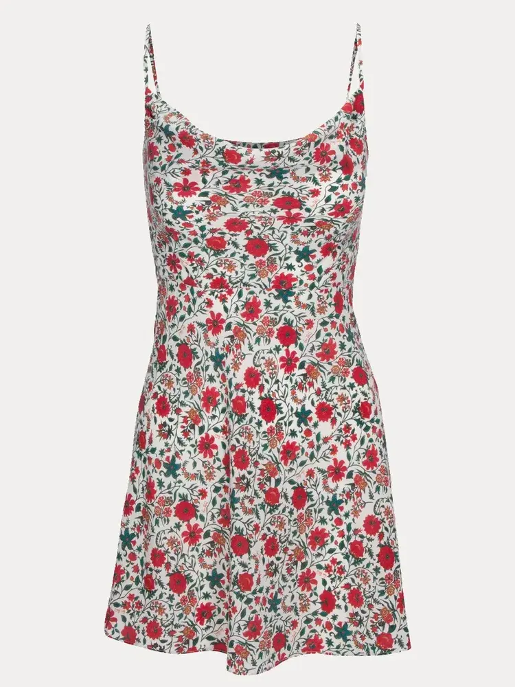 Realisation Par The Montague Mini Dress White Batik Floral Size XXS / AU 4 for rent on The Volte - main image