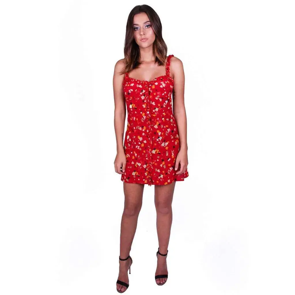 Realisation Par Juliet Rouge Fleur Dress Red Size 6 for rent on The Volte - main image