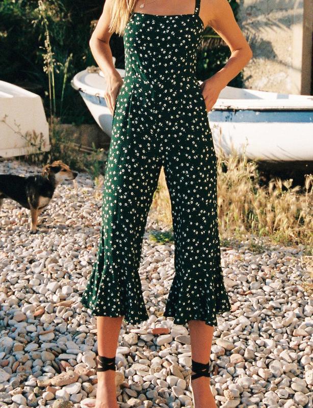 Faithfull the Brand Lea Jumpsuit Green Bettina Floral Print Size XS - Image 3