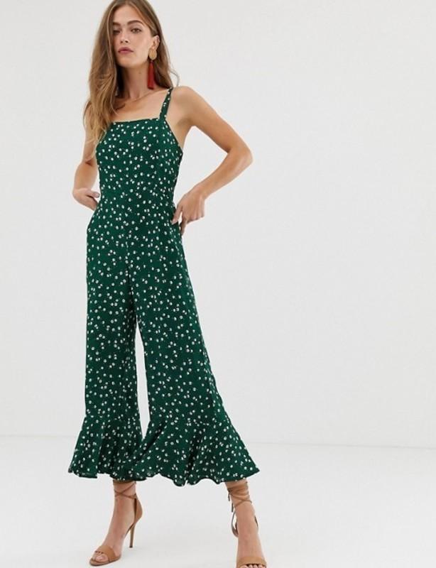 Faithfull the Brand Lea Jumpsuit Green Bettina Floral Print Size XS - Image 5