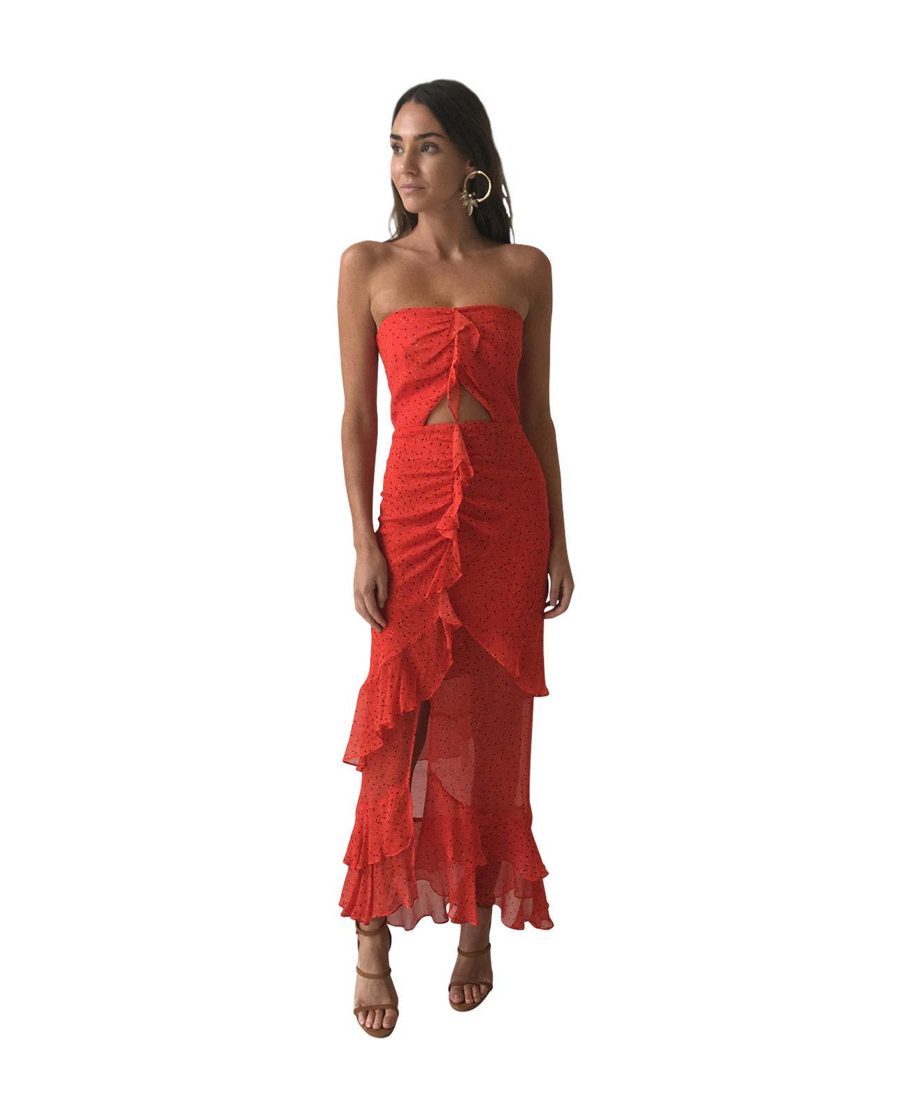 Bec & Bridge French Kiss Red Maxi Dress Size 8 - Image 4