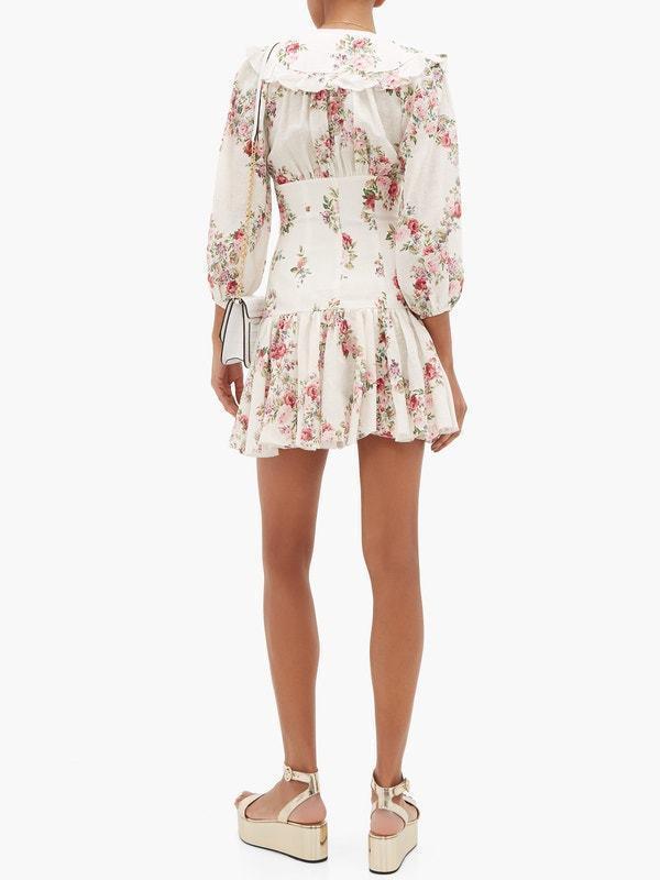 Zimmermann Honour Corset Mini Dress Cream Floral Size 0 / AU 8 - Image 2