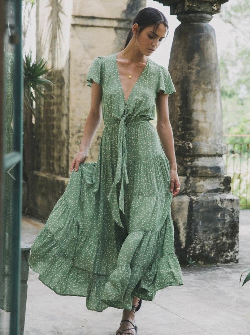 Kivari Lucia Ditsy Tie Maxi sz XS for rent on The Volte - main image