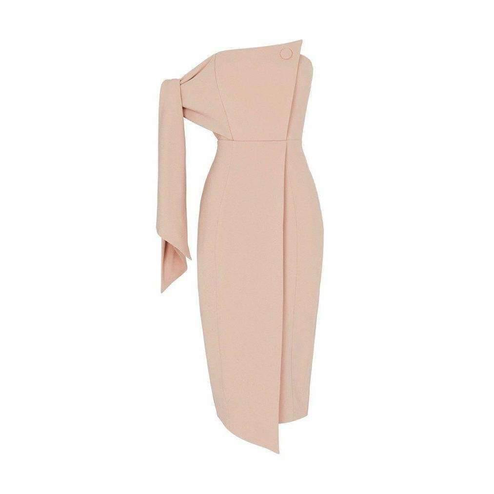Misha Romi Structured Midi Dress Pink Size 8/S - Image 4