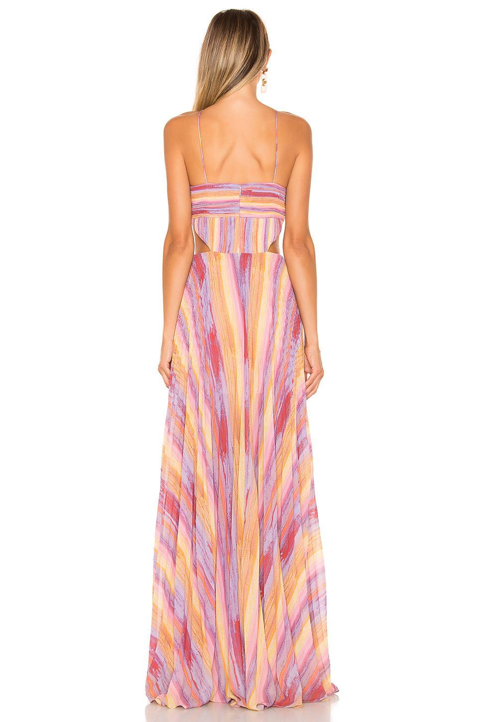 Amur Janet Halter Gown Pink Multi Size 8 for rent on The Volte - main image