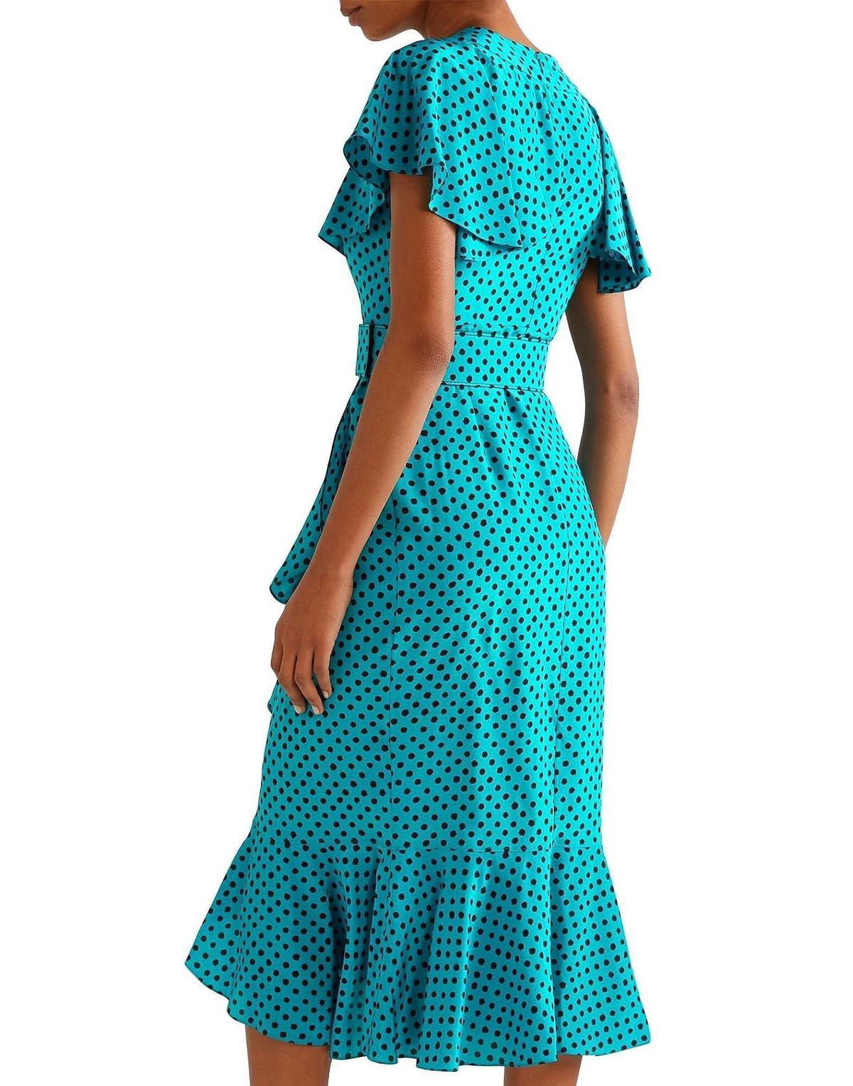 Michael Kors Collection silk spot dot midi cocktail dress  - Image 5
