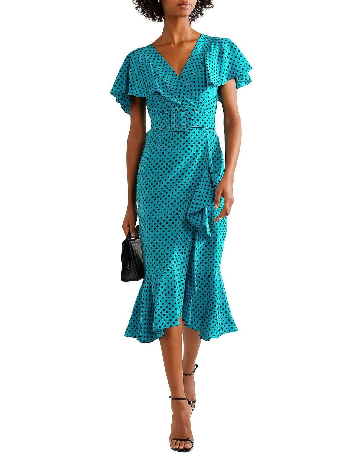 Michael Kors Collection silk spot dot midi cocktail dress  - Image 2