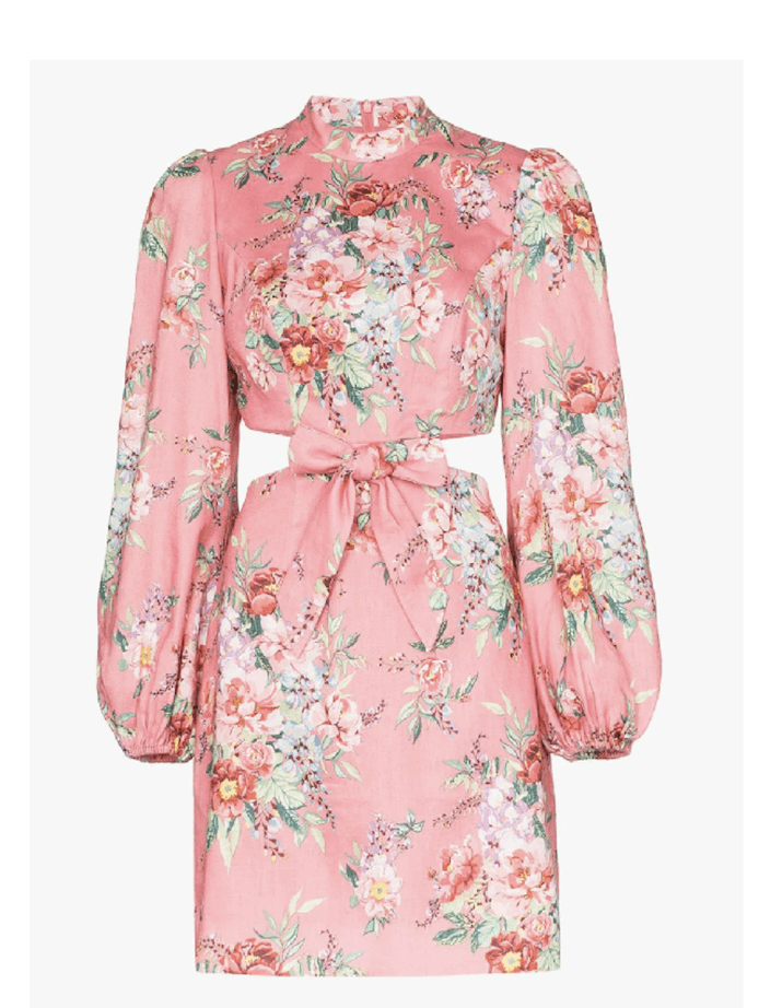 Zimmermann Bellitude Bow Front Mini Dress Pink Size 1 / Au 10 - Image 2