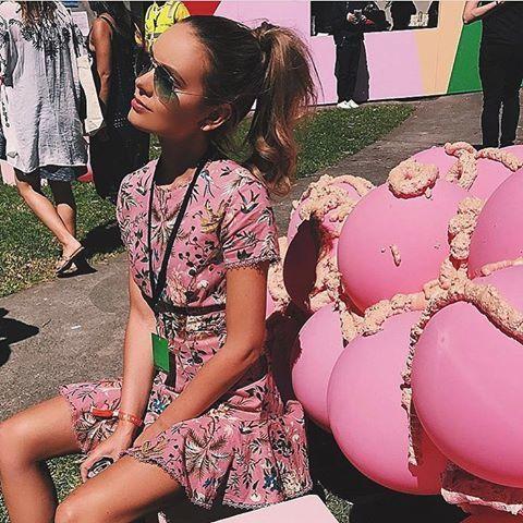 Zimmermann Tropicale Lattice Mini Dress Pink Floral Size 0 / AU 8 for rent on The Volte - main image