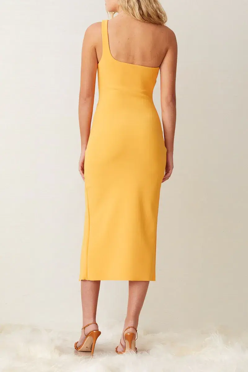 Bec & Bridge Ariel Midi Dress Yellow Size 8 - Image 2