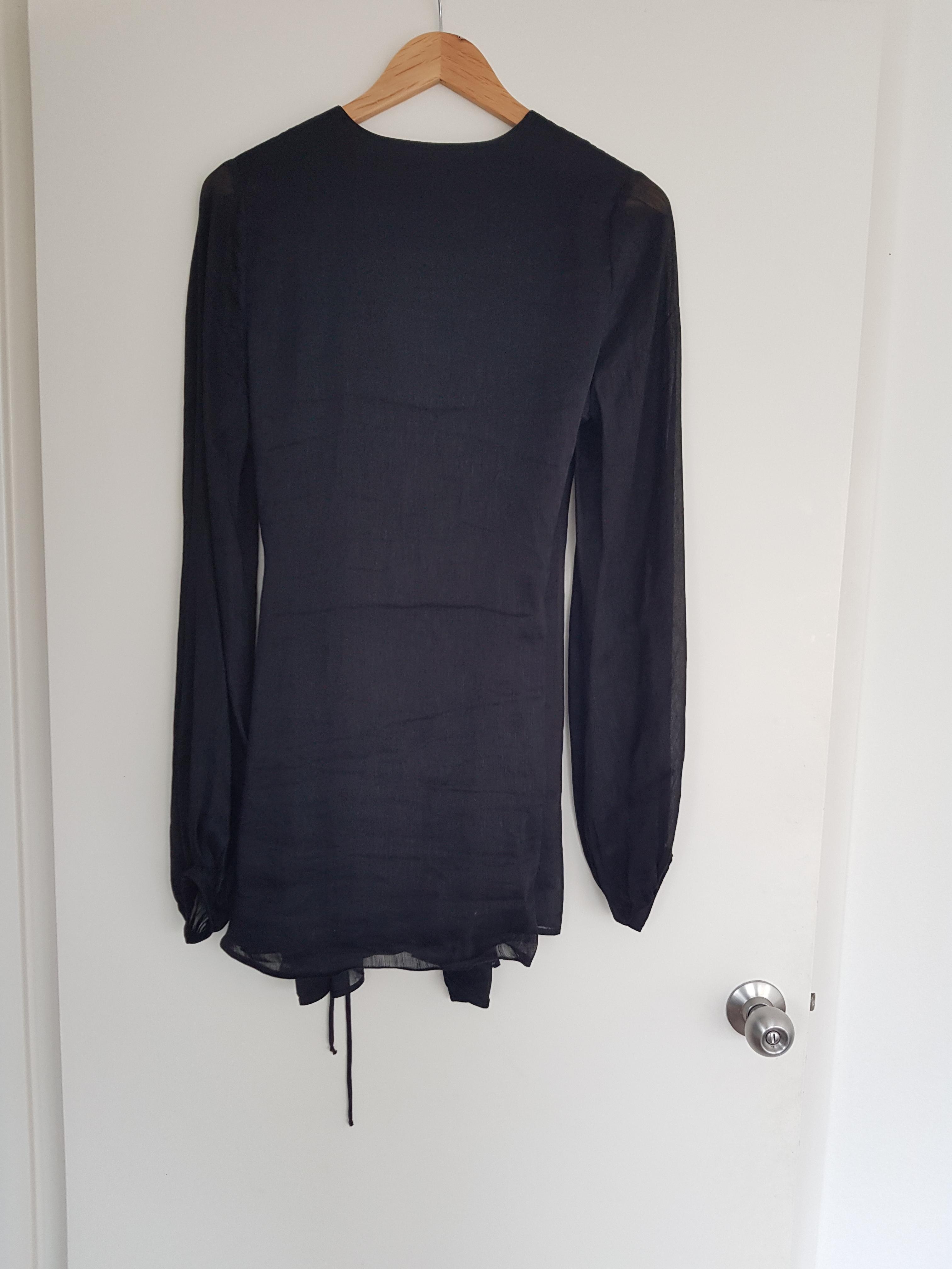 Matin, Westbourne Mini Wrap Dress, Black, size 8 - Image 3