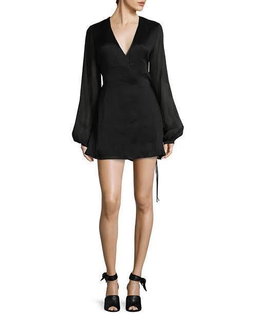 Matin, Westbourne Mini Wrap Dress, Black, size 8 for rent on The Volte - main image