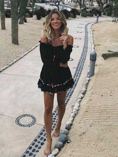 Majorelle Calypso Top and Mini Skirt Set Black Size 6 - Image 4
