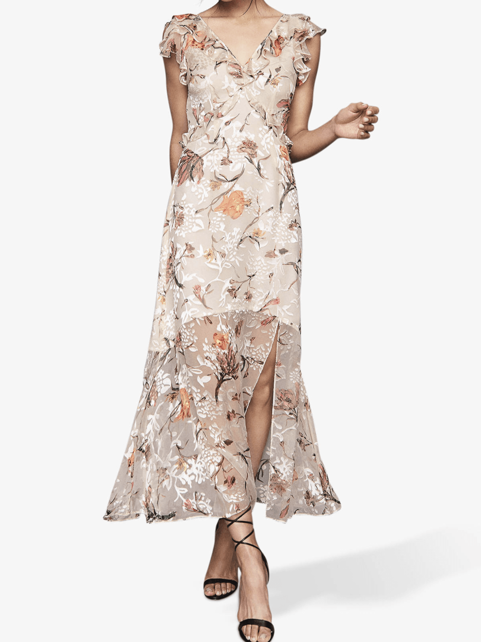 Reiss Leila Silk Blend Backless Dress Floral Size 6 - Image 1