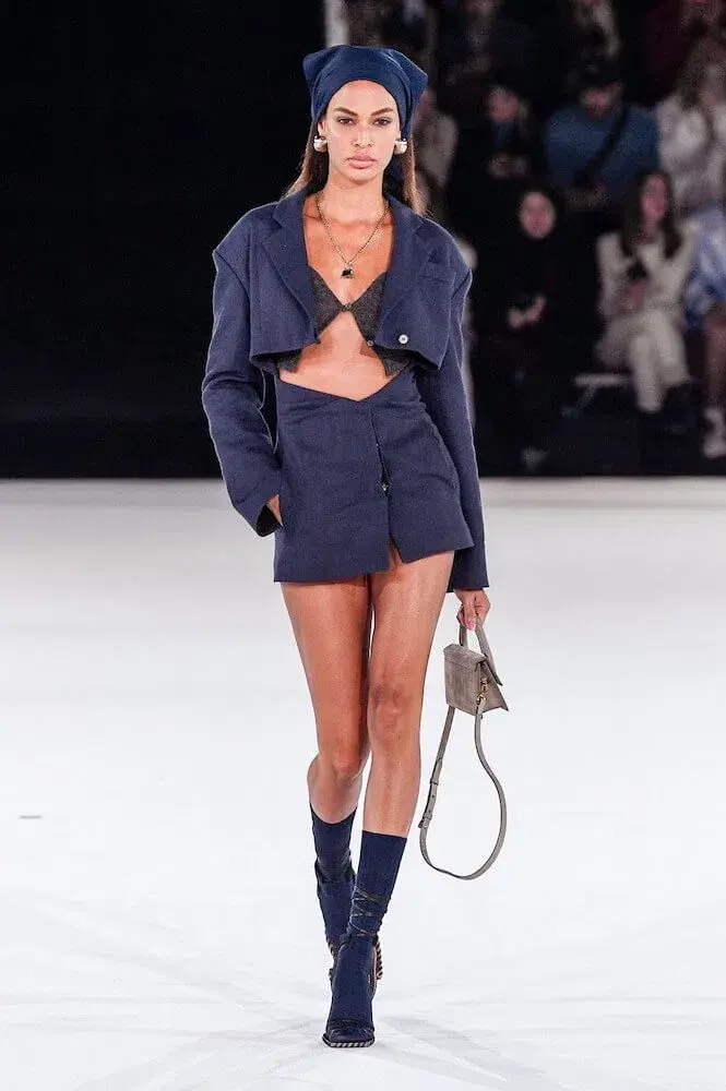 Jacquemus La Veste Arles Mini Dress Navy Size 36 - Image 5