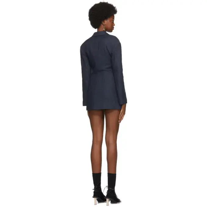 Jacquemus La Veste Arles Mini Dress Navy Size 36 - Image 4