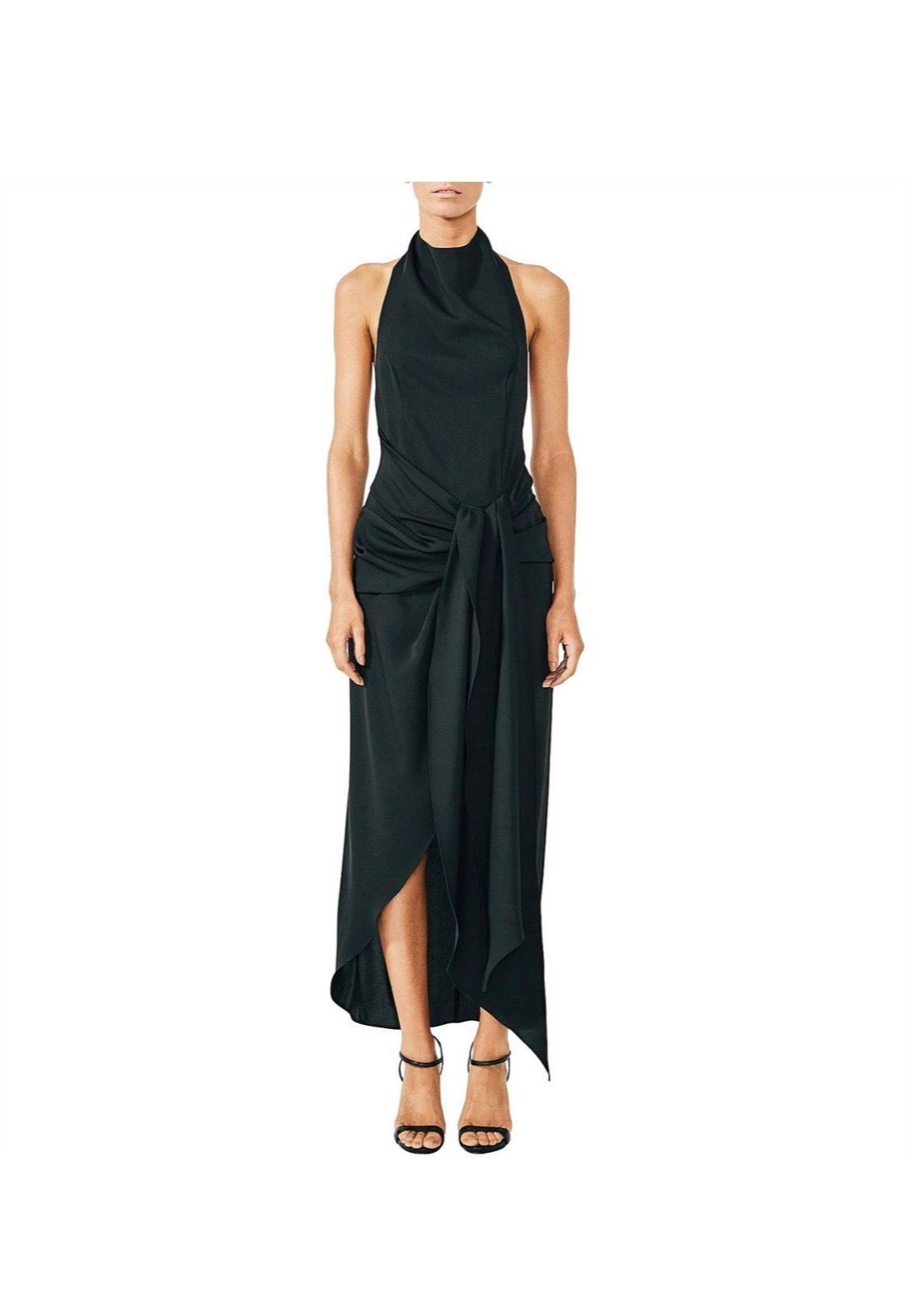 Voltaire Backless Draped Midi Dress - Image 1