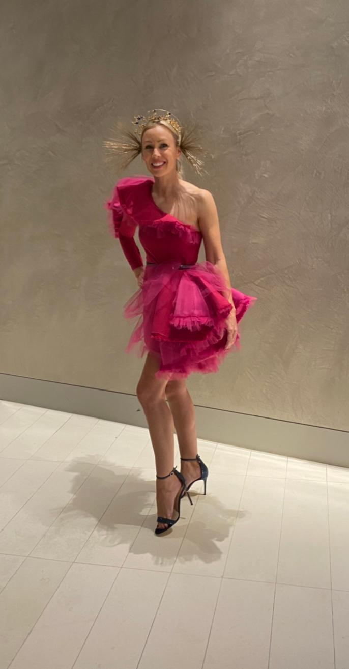 Steph Audino Couture Perth designer fuchsia pink cocktail dress school ball gown size 8-10 - Image 4