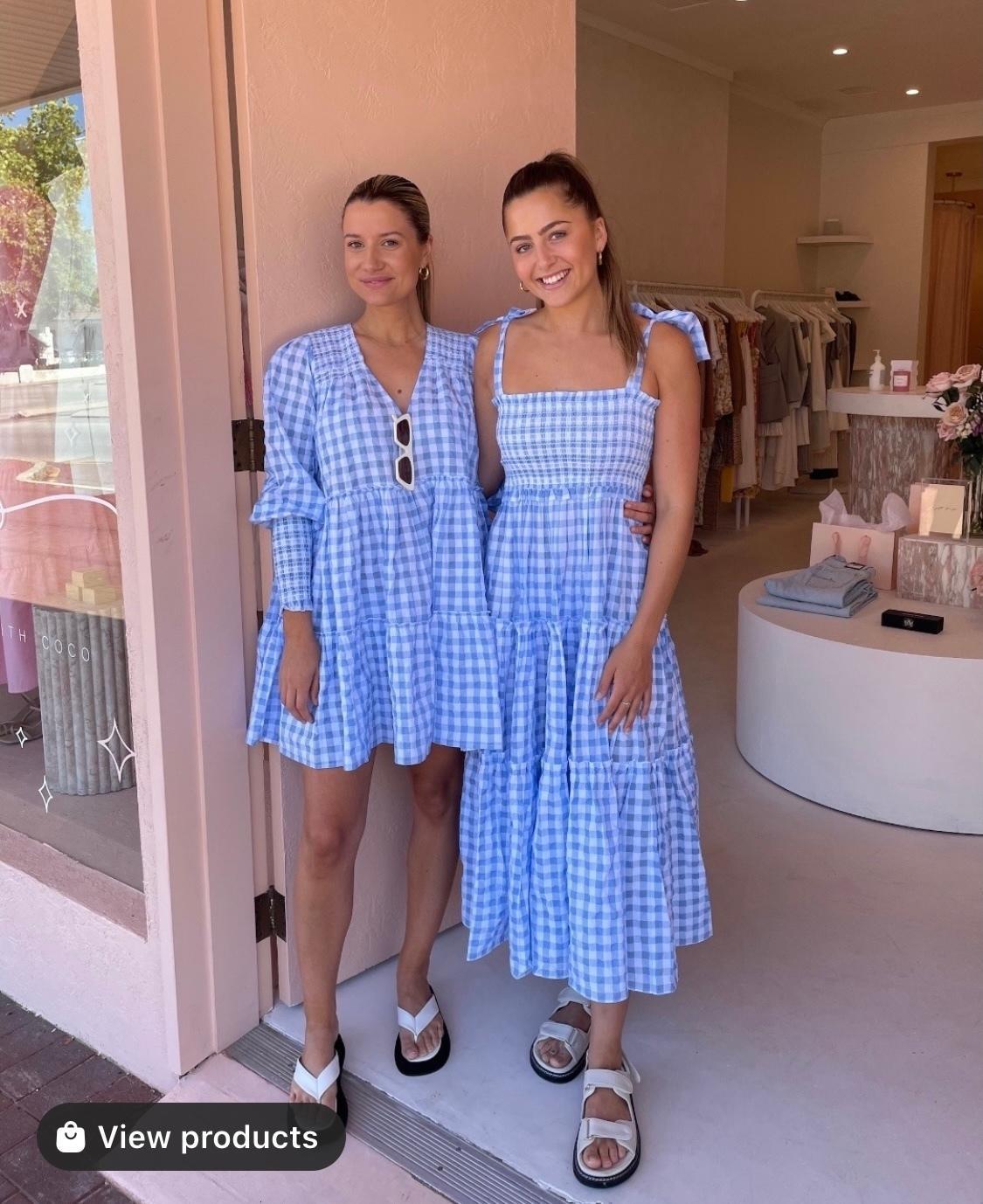 Steele Lyla dress in sky blue check  - Image 2