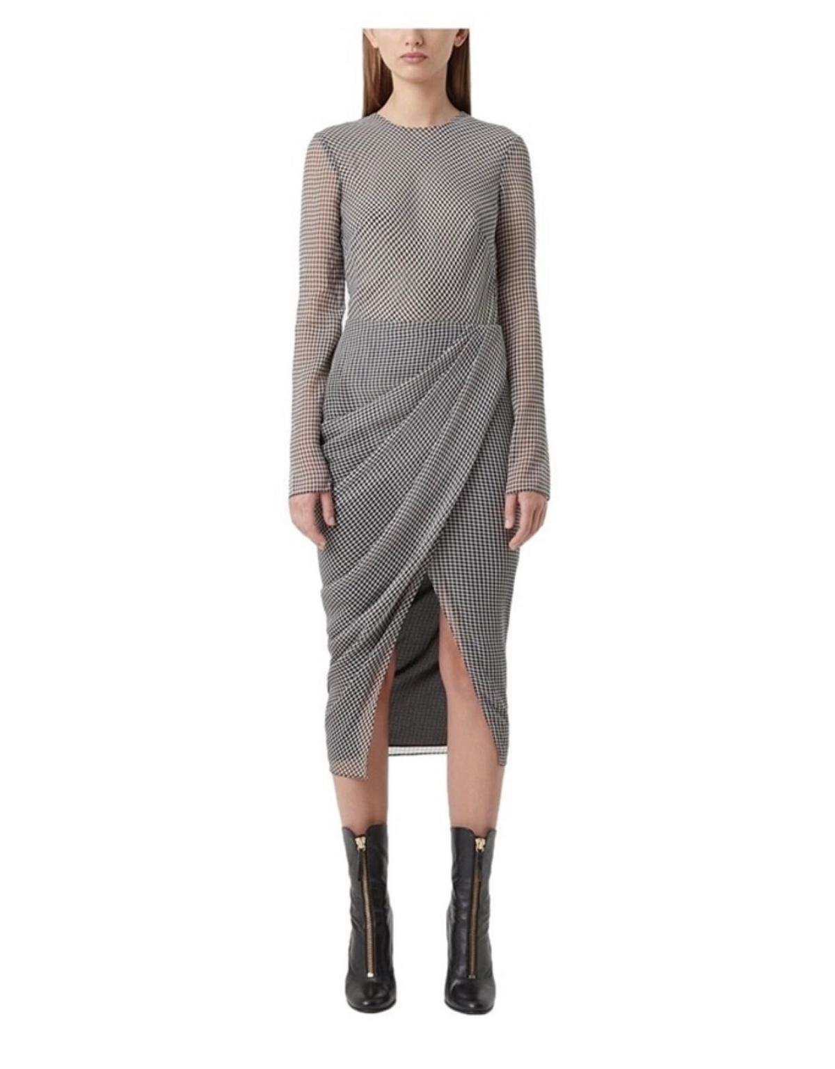 Camilla & Marc Miri Dress Gingham Checkered Grey Size 12 - Image 1