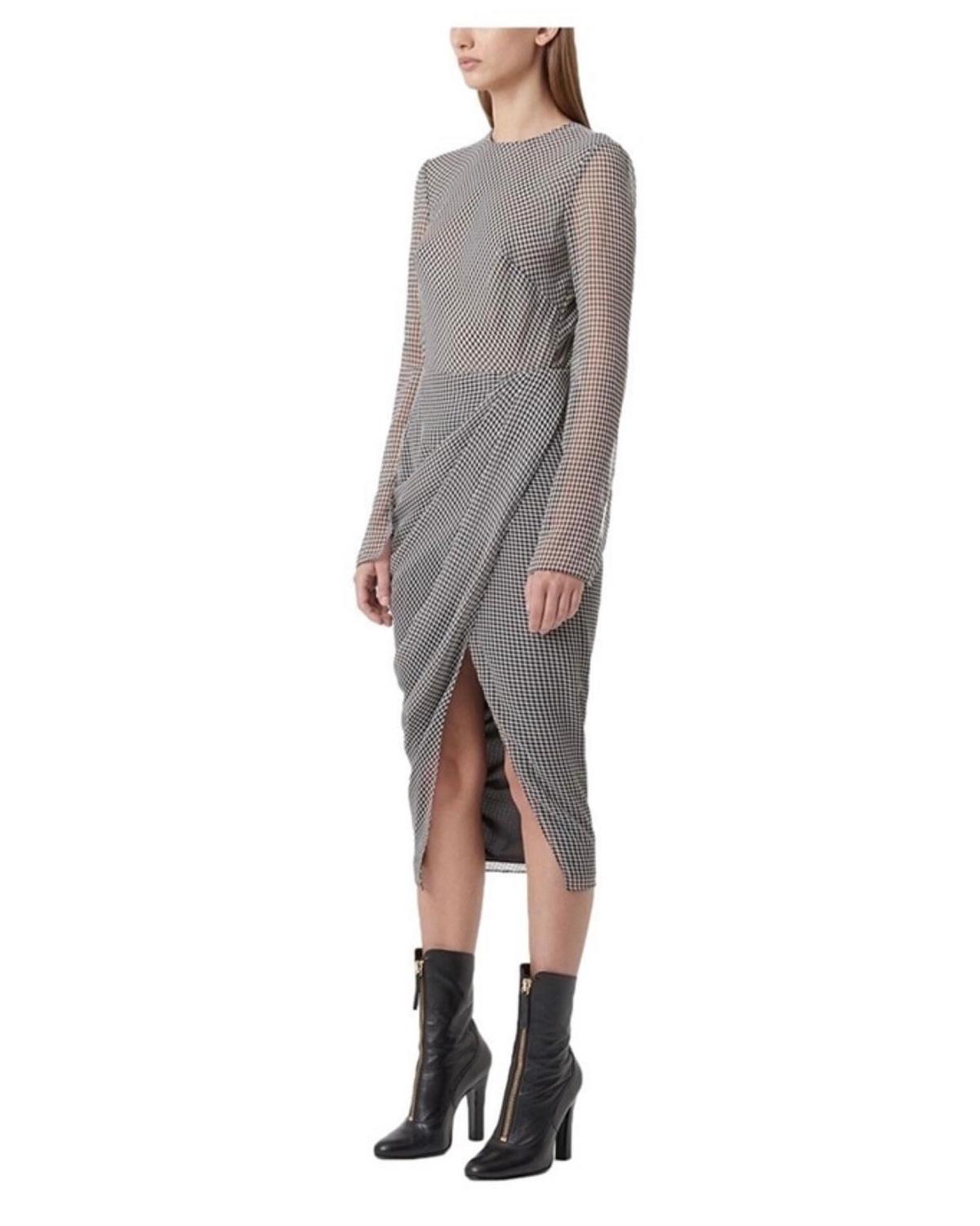 Camilla & Marc Miri Dress Gingham Checkered Grey Size 12 - Image 2