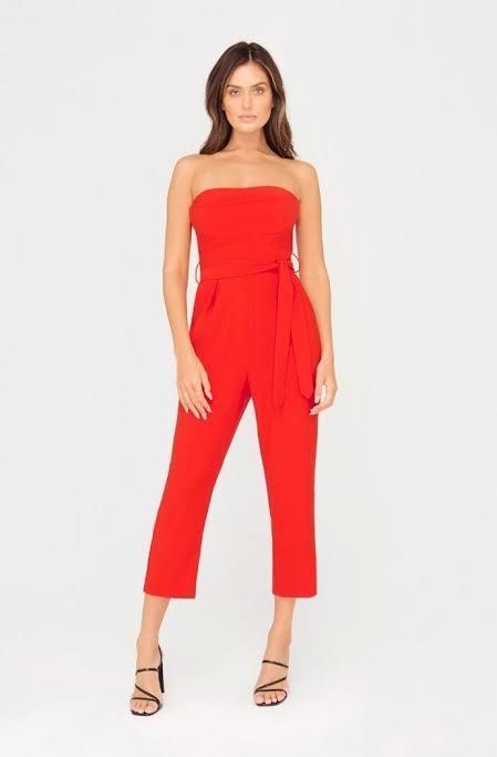 Sheike Jumpsuit Strapless Red Size 12  - Image 1