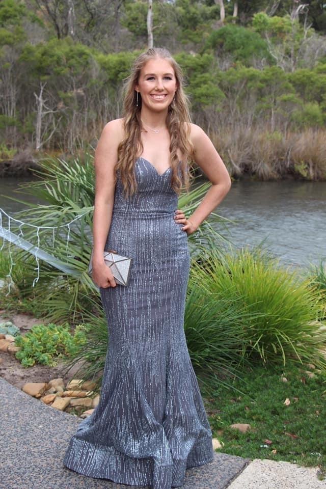 BARIANO FLOWERBOMB SWEETHEART GLITTER GOWN - SILVER GREY - Image 1