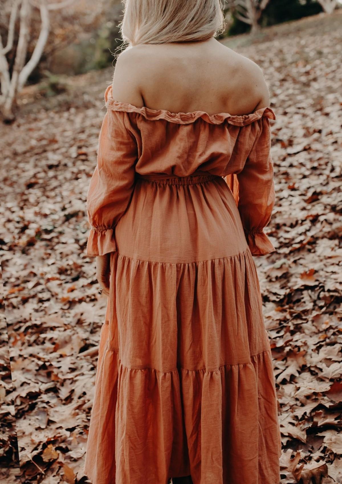 Co & Ry Goldie Maxi Dress Rust One Size - Image 2