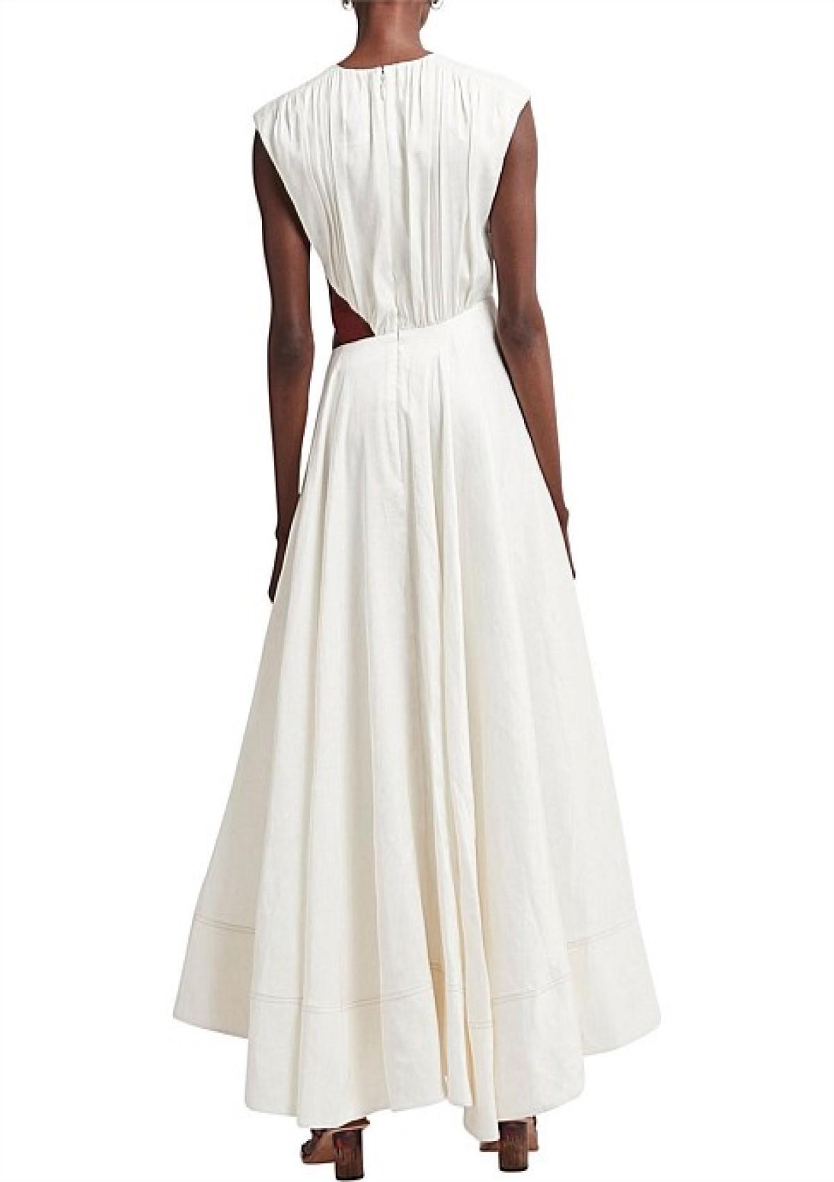 Aje Reflection Cut Out Dress Ivory Size 14 - Image 3