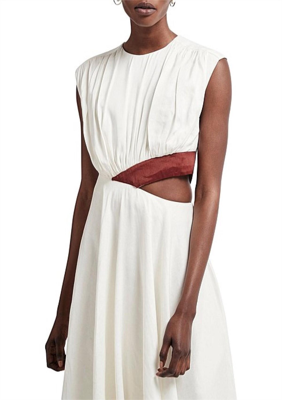 Aje Reflection Cut Out Dress Ivory Size 14 - Image 2