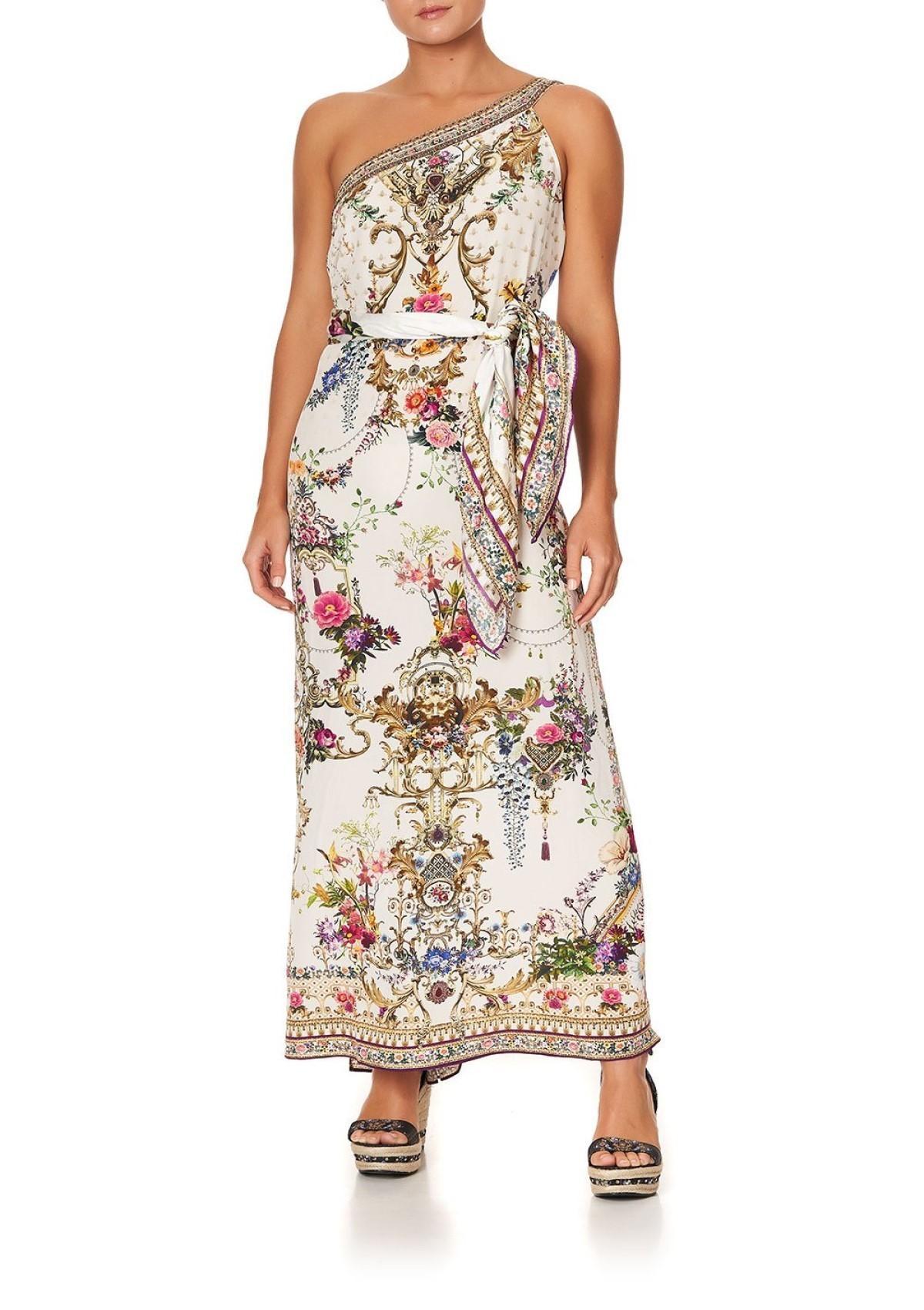 Camilla By The Meadow One Shoulder Kaftan with Neckband Dress Print Size 14 - Image 1