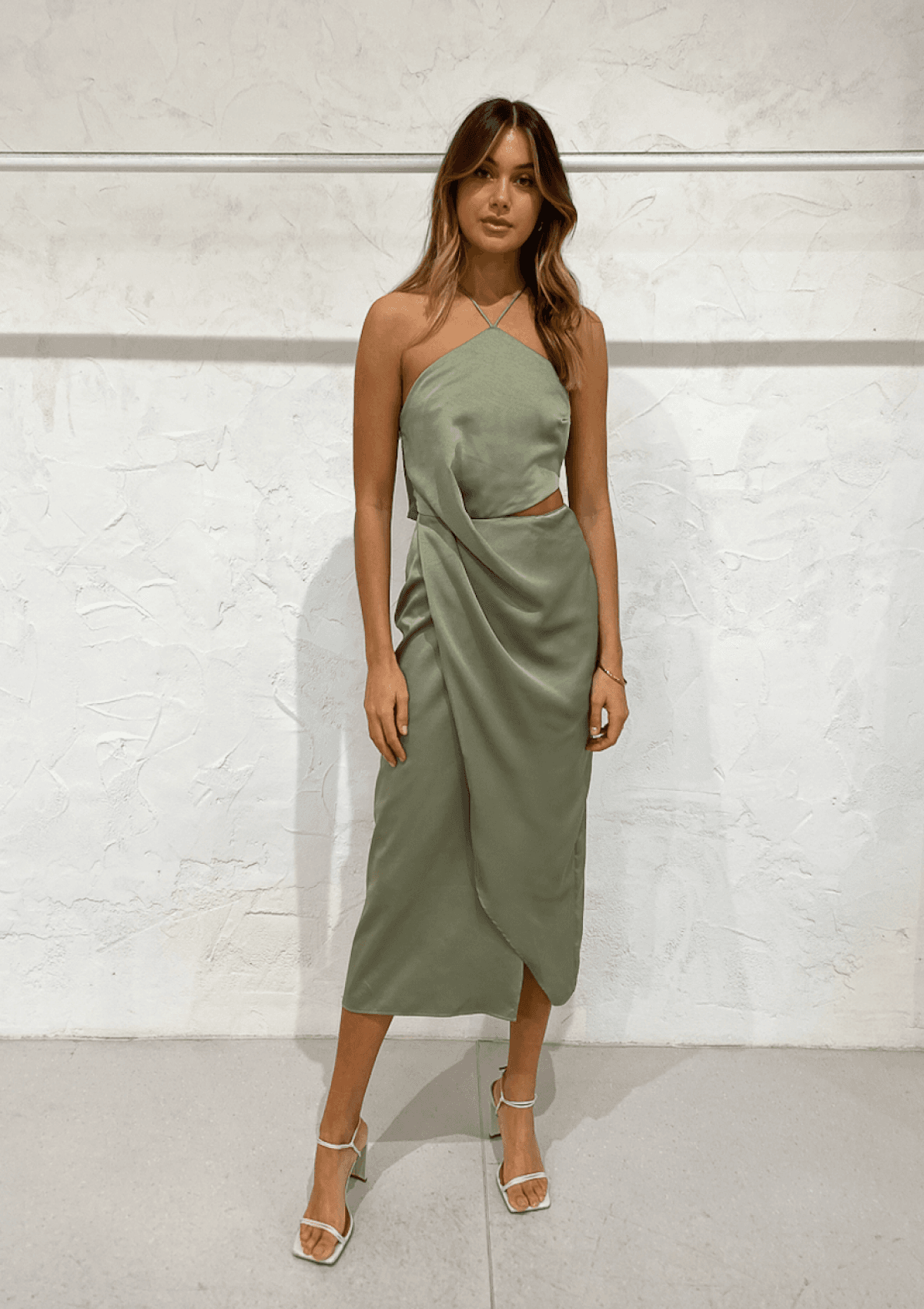 One Fell Swoop Elusive Midi Dress Green Size 12 - Image 1