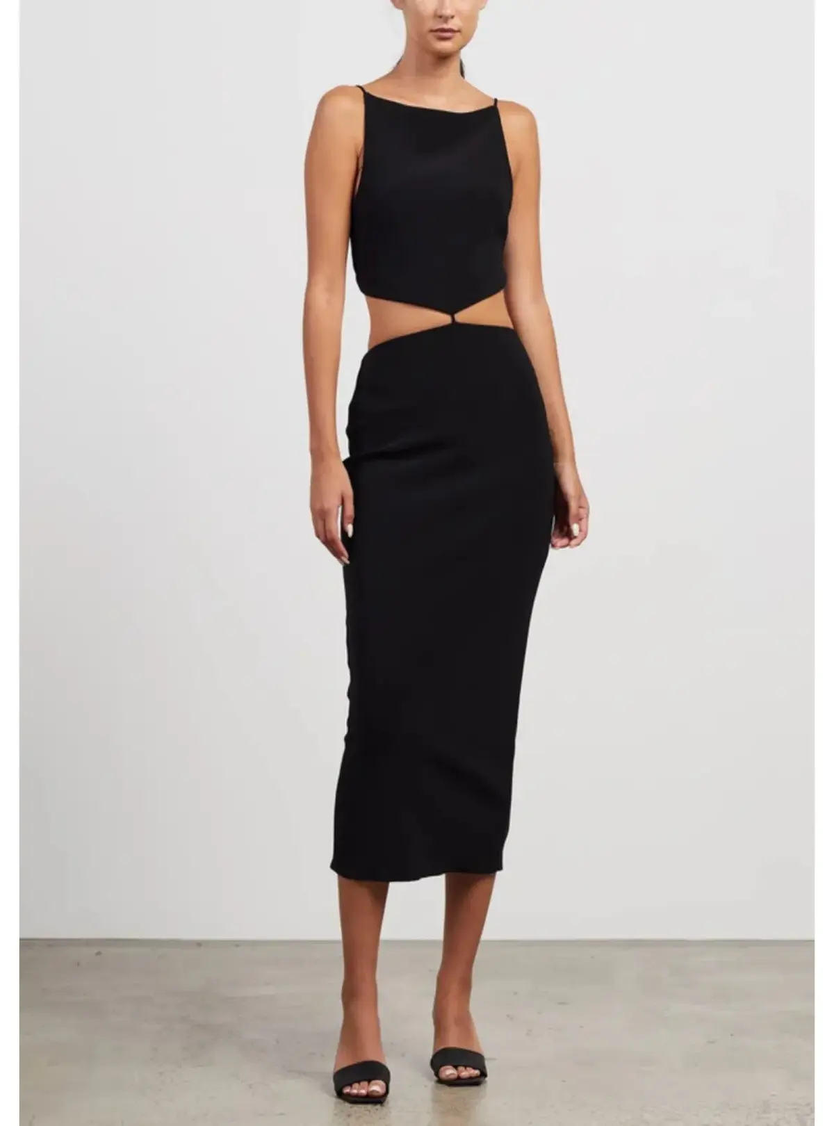 Bec & Bridge Scout Cut Out Midi Dress Black Size AU 8 - Image 1