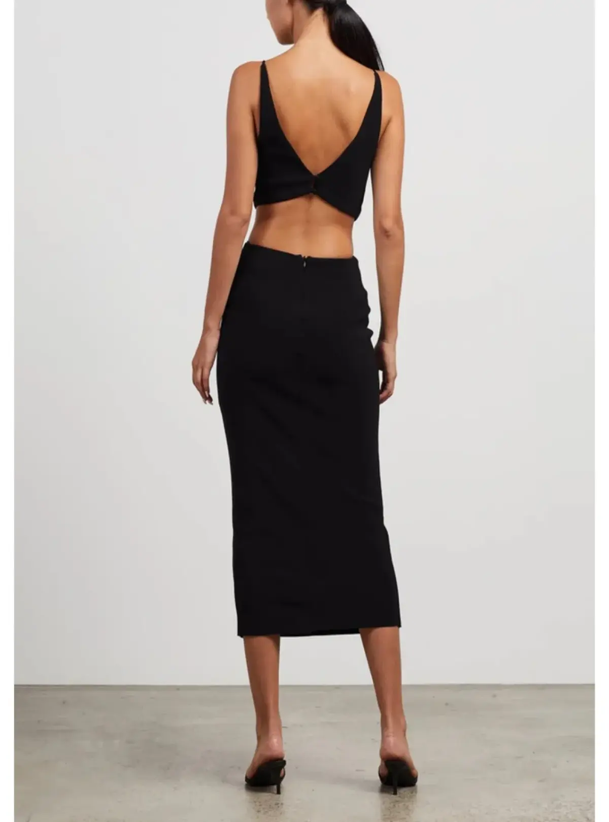 Bec & Bridge Scout Cut Out Midi Dress Black Size AU 8 - Image 3