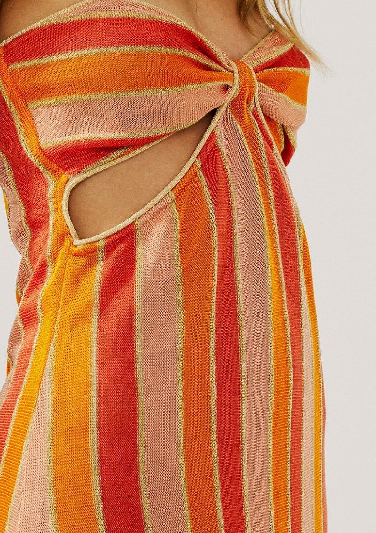 Suboo Billie Knit Cut Out Dress Orange Size 10 - Image 4