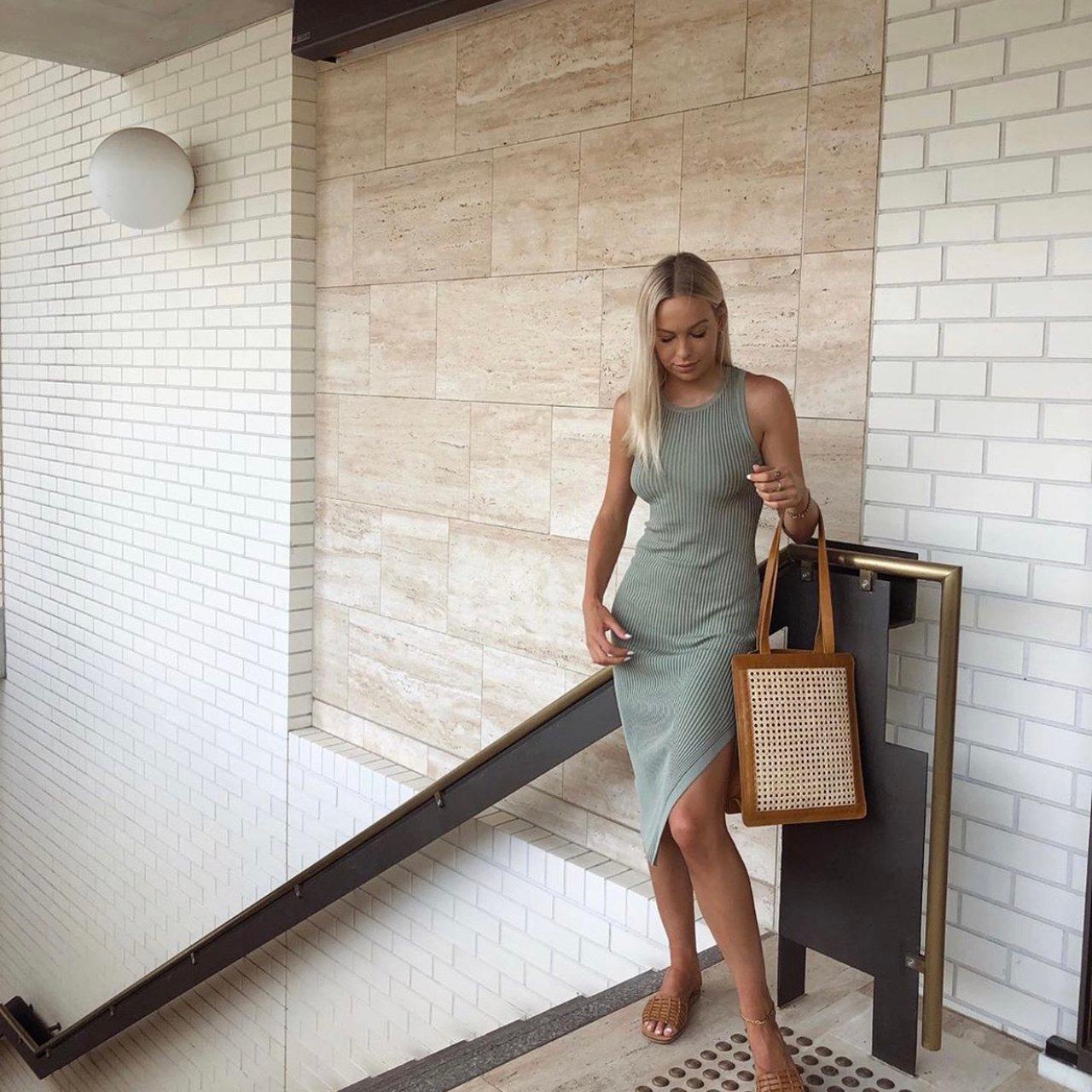 Henne Classic Racer Dress - Sage Size 8 - Image 1