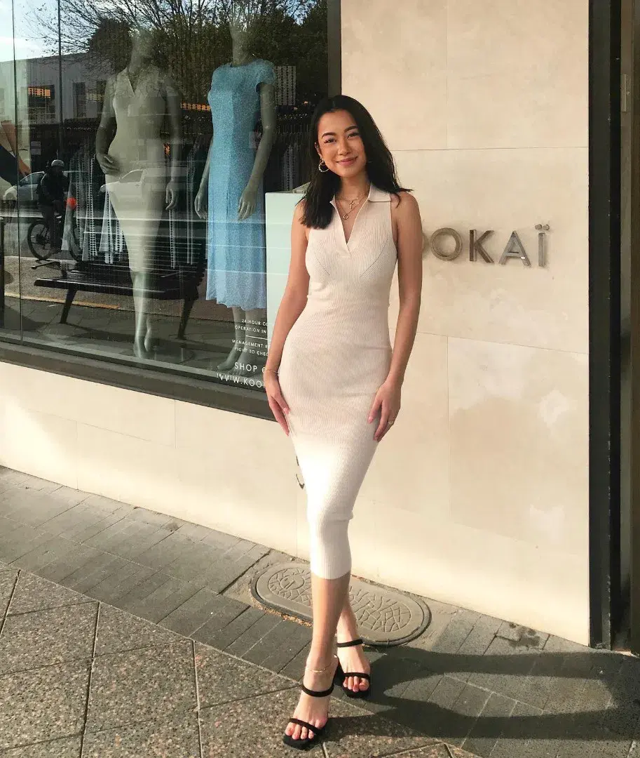 Kookai Lola Panel Dress Tapioca Cream Size 2 - Image 1