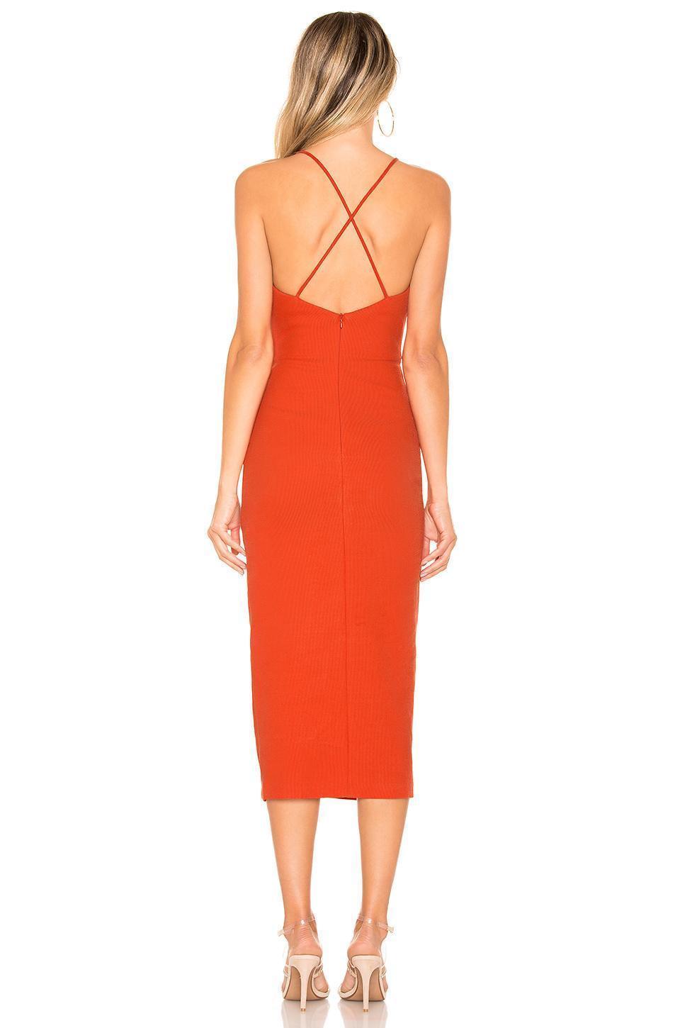 Bec & Bridge Spicy Lady Midi Dress Orange Size 10 - Image 2