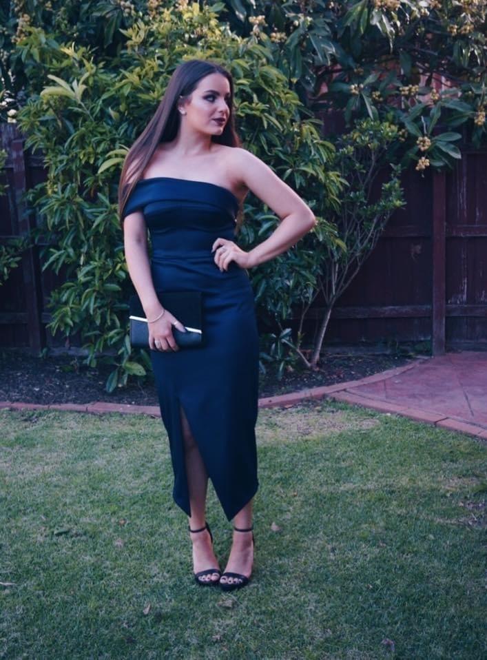 Sheike Navy Midi Dress - Image 1