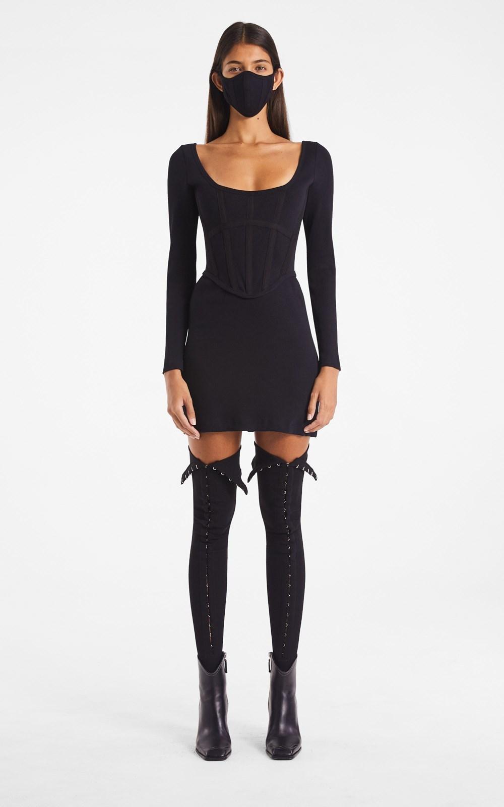 Dion Lee Rib Corset Mini Dress Black Size 10 - Image 2