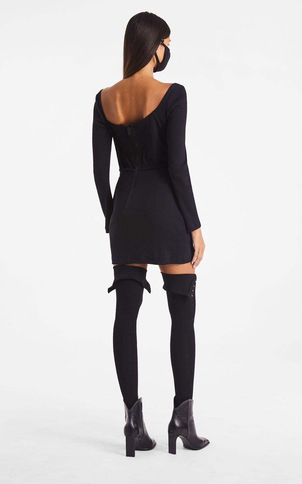 Dion Lee Rib Corset Mini Dress Black Size 10 - Image 3