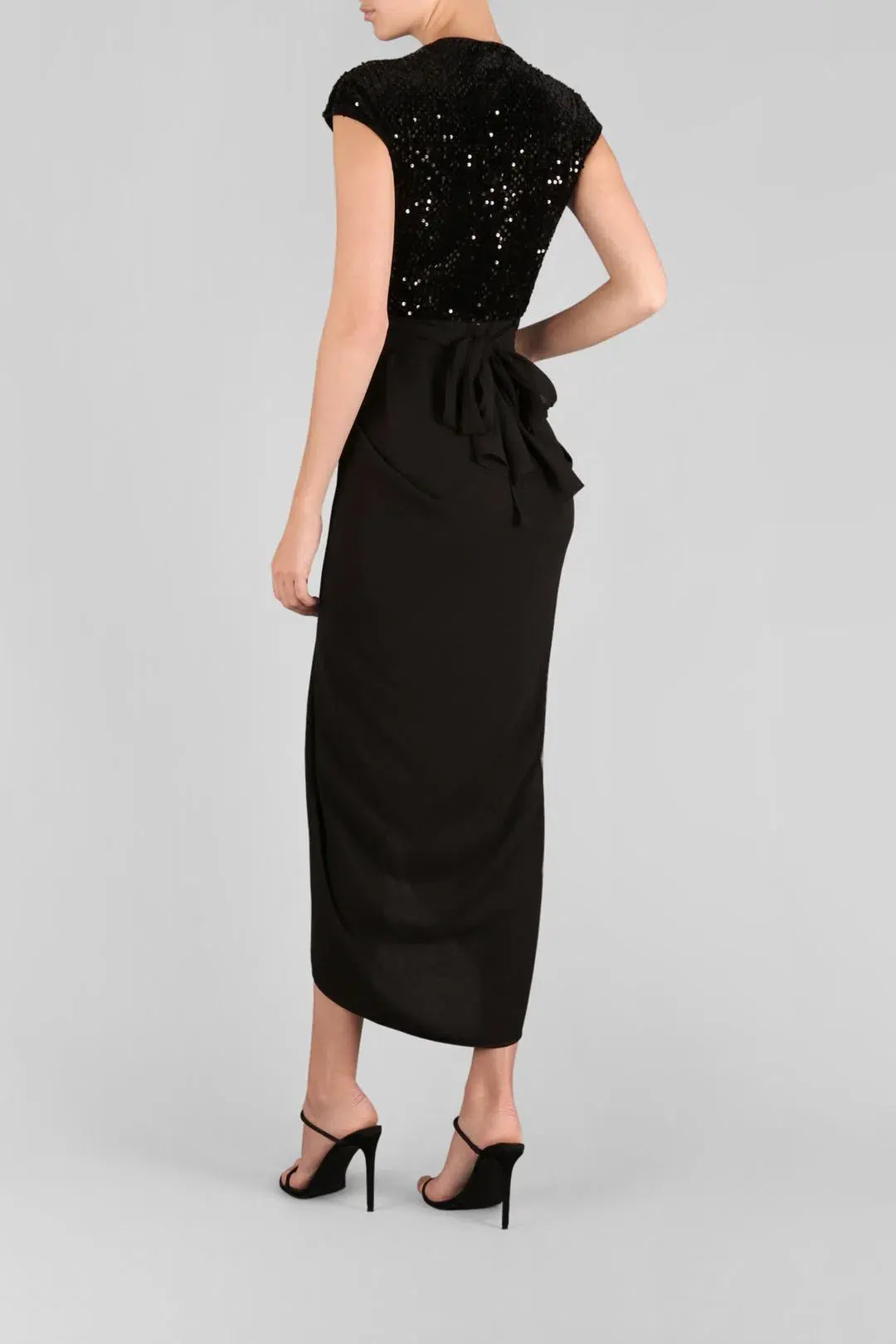 Carla Zampatti  Je T'aime Waterfall Dress Black Size 8 - Image 3