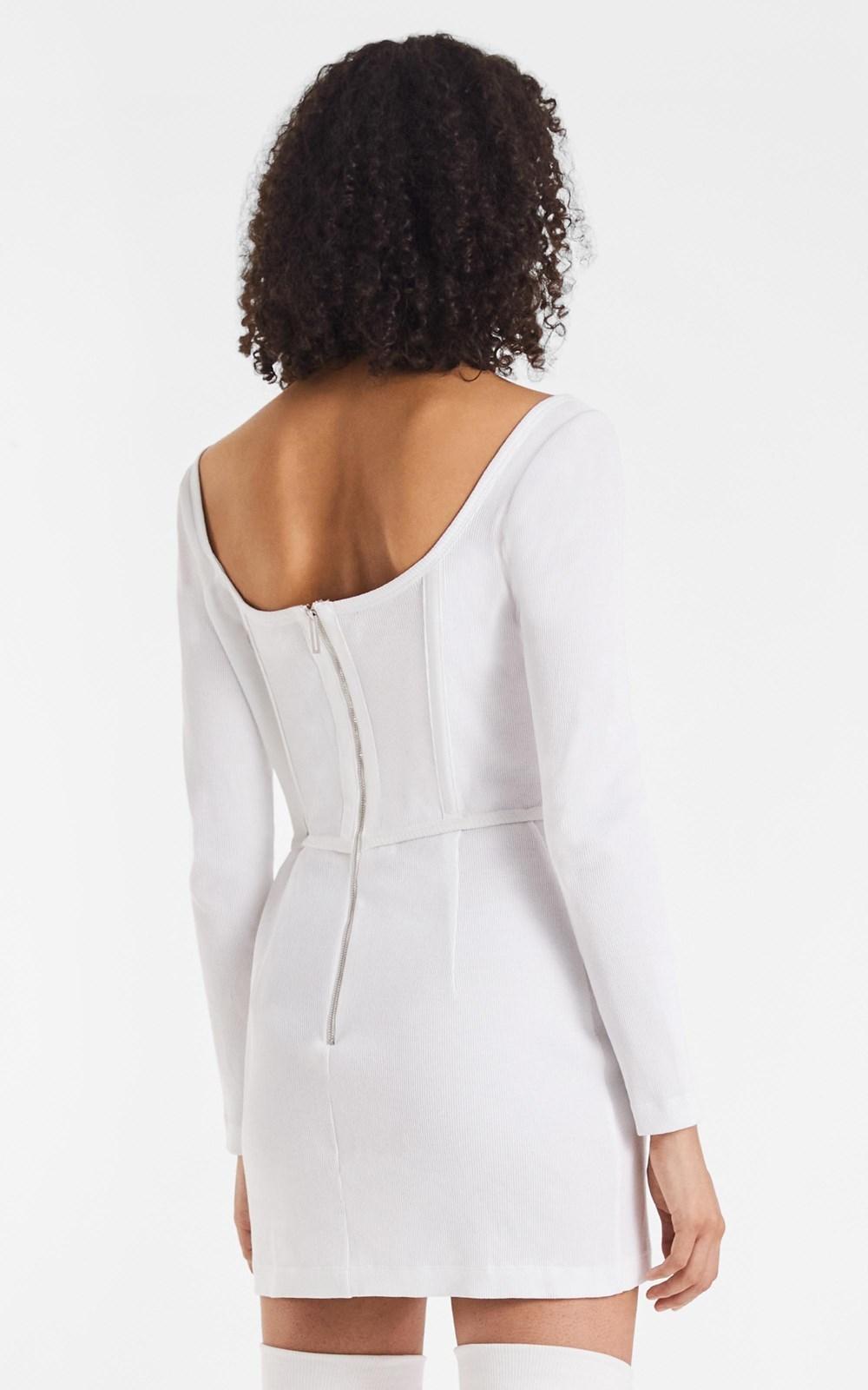 Dion Lee Rib Corset Mini Dress White Size 6 - Image 4