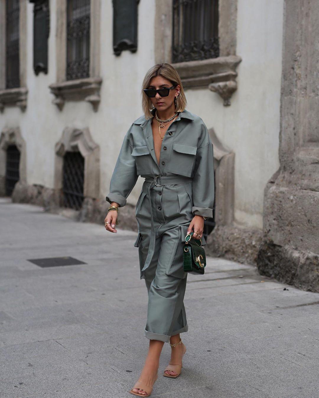 Frankie Shop Linda Belted Jumpsuit Khaki Army Green Size M / AU 10 - Image 1